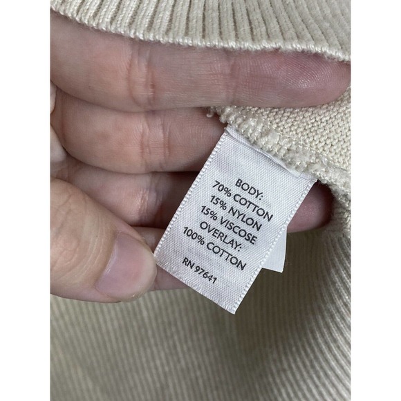 J JIll Delight In The Details Crochet Lace Button Up Cardigan Ivory Size Large - Picture 5 of 6